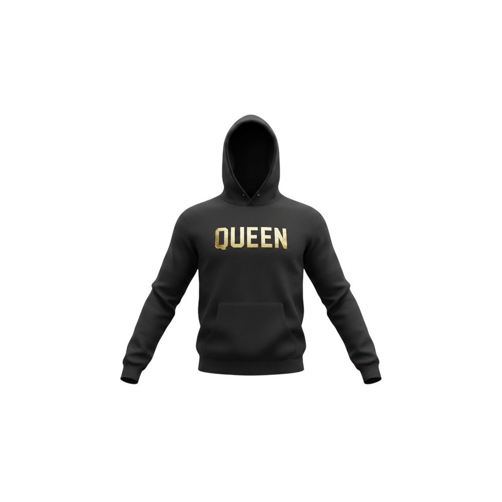Rue21 Hoodie Womens XL Black NWT Queen Metallic Gold Graphic Pullover Sweatshirt